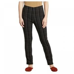 A New Day Black/Coral High Rise Elastic Waist Pull On Ankle Length Pants Size 14